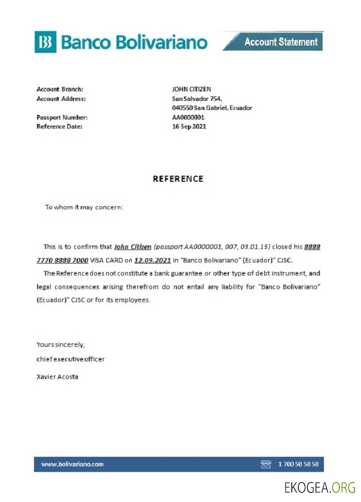 Équateur , Banco Bolivariano référence bank , closure